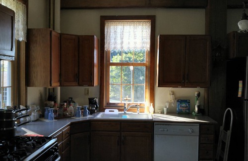 Shell Rock House | River View From Historic Mill's 2nd Floor. Rustic Timber-frame Construction