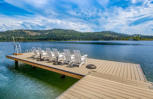 Laclede House | Riverfront custom home with private dock, hot tub, firepit, game room, grill, AC