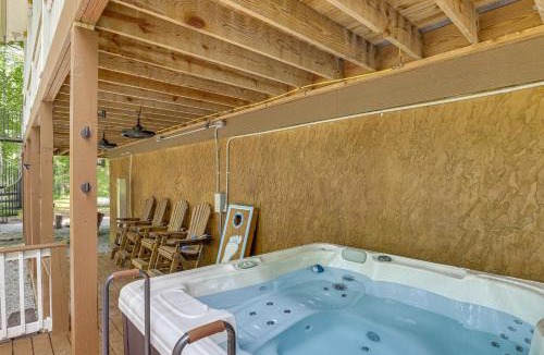 Rutherfordton House | Riverfront Lake Lure Lodge w/Fire Pit & Hot Tub!