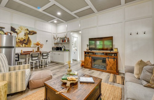 Clarkesville Cabin | Romantic Couples Cottage, Large Covered Deck with Hot Tub, TV, Couches, Firepit