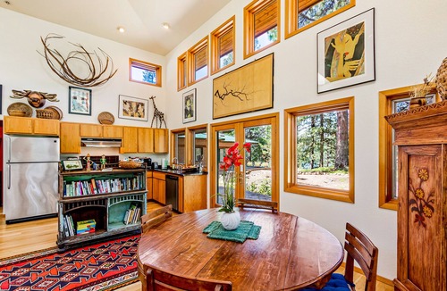Harrison House | Rustic-modern home in forest overlooking Lake Coeur d’Alene with W/D & AC