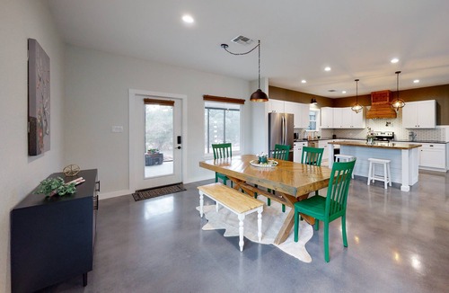 Fischer House | Secluded home with firepit, gas grill, central AC, game room, W/D