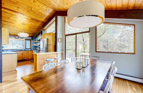Chilmark House | Secluded mid-century home with wraparound deck, yard, grill, partial AC, & W/D