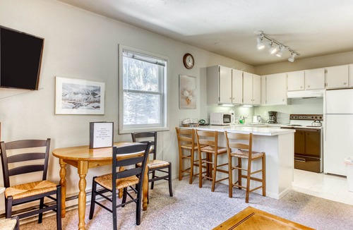 Warm Springs Apartment | Ski-in/ski-out alpine condo with hot tub, sauna, seasonal pool & views