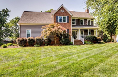 Mount Mourne House | Spacious Oasis with heated pool/spa, covered patio, office & near Lake Norman