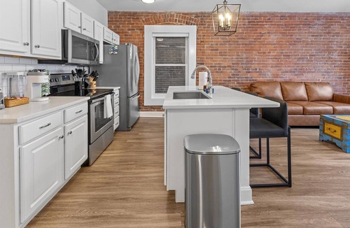 Lockerbie Square Apartment | Steps away from Mass Ave Restaurants and Big Patio