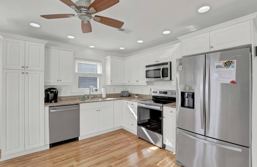 Topsail Beach House | Steps to the beach. Canal front with new dock. Clean, Cozy Getaway.