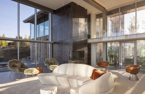 Spring Creek Ranch House | Stunning over 11K sq ft NEW modern glass 6-bed 9-bath estate in Jackson Hole