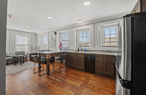 Conway Condo | Stylish Loft Steps Away from Main Street