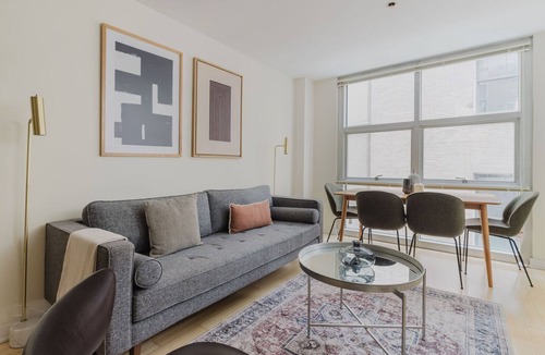 Theatre District Apartment | Sunny Downtown 2BR, A/C & Elevator, by Blueground