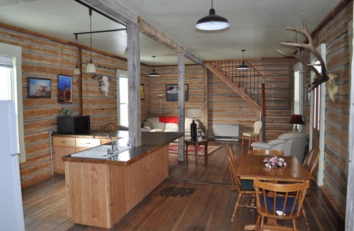 Pray Cabin | The Original Logs On The Inside Walls Make This A Cozy Montana Getaway.