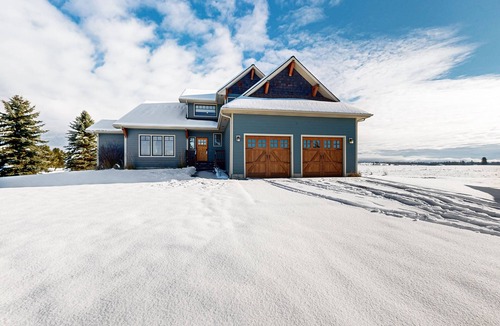 Columbia Falls House | Three-Level Mountain View Home with Gourmet Kitchen & Game Room on 5 acres