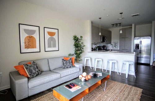 Fourth Ward Apartment | Top Floor with City Views ★ Gym & Pool ★ King Bed