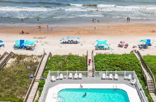 North Topsail Beach House | Topsail Island Direct Oceanfront! HEATED POOL/Private Hot Tub 5 br sleeps 12