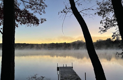 Rowland Cabin | Tranquil Lakefront Getaway ~ King Master~ Backyard