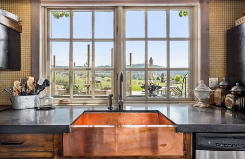 Spokane Villa | Tuscany Styled Open Beamed Retreat on South Hill with Gorgeous Mountain Views