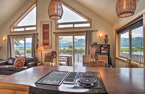 St. Maries Cabin | Waterfront Cabin w/2 Boat Docks & Mtn Views!