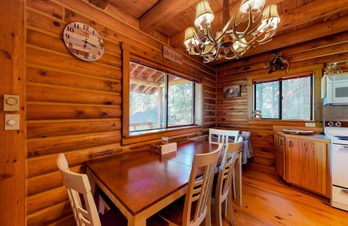 New Meadows Cabin | Woodland Chalet | Cabin in New Meadows with grill, deck, fireplace & W/D