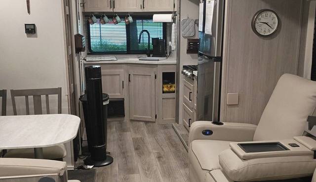 1-bedroom travel trailer in Kansas, Ok. only 30 minutes from the Illinois River.