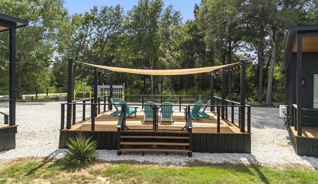 Elegant Tiny Home Resort with Heated Pool & Goats near Houston, Hempstead Texas