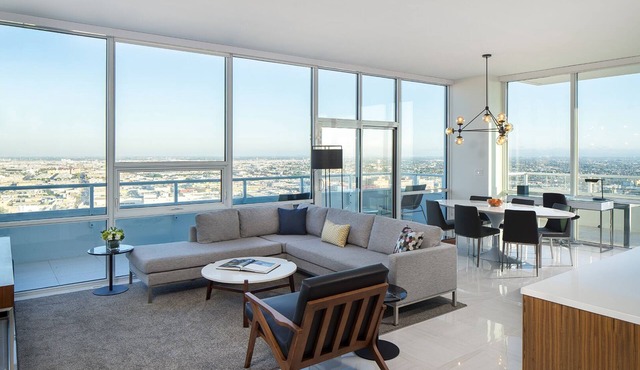 Enjoy city views from our three bedroom suite, private balcony & 2 deluxe baths