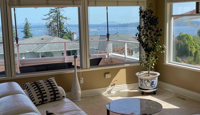 Full advantage of 180 degree PANORAMIC view of OCEAN & MOUNT BAKER