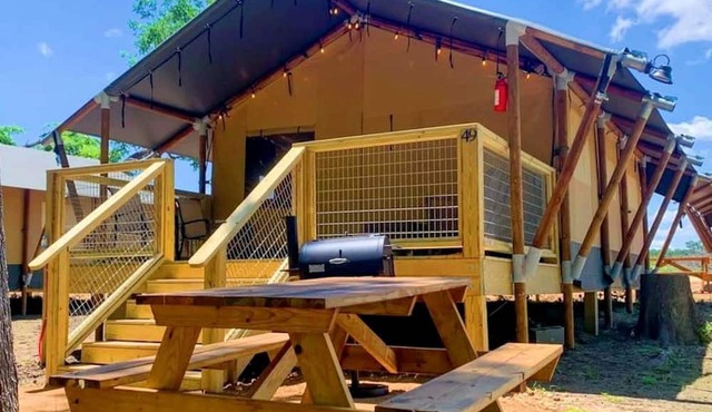 Fully-Equipped Riverside Glamping Safari Tent on the San Marcos River, Texas
