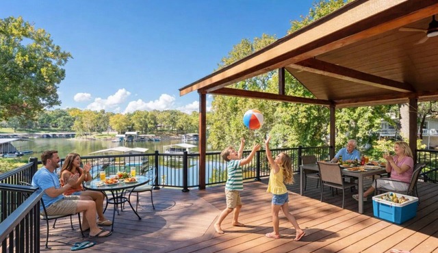 Lakefront, Private Dock, Boat Slip and Indoor Fishing. Golf, airport next door.