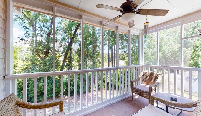 Loft condo near beach & golf with covered porch, tennis, balcony, & grill