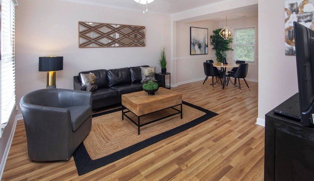 Longer Stay 1BR with Comfortable Living & Workspace
