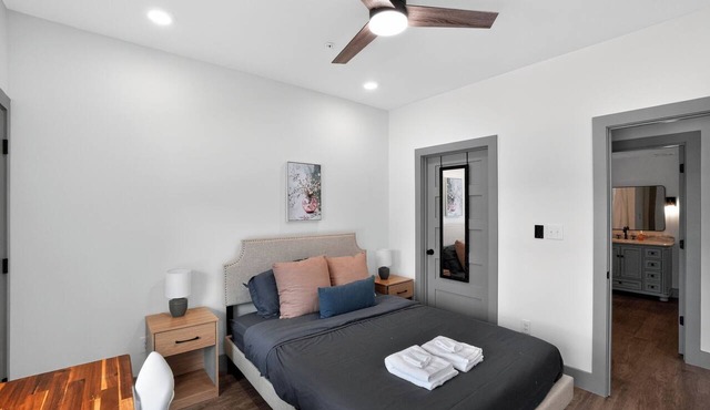 Modern 1-bedroom with upscale finishes and open design.