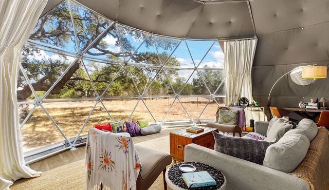 Romantic Stargazing Dome on 11 Acre Wildlife Preserve | Cozy Glamping Retreat with Bathroom & Shower