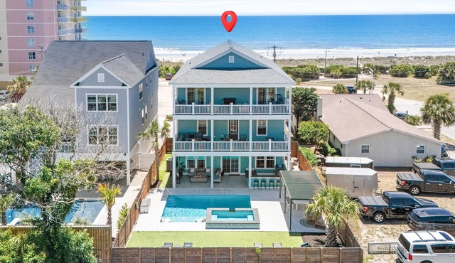 Spacious 6BR Oceanfront Retreat with Private Pool in Atlantic Beach