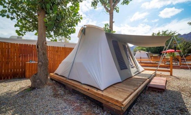 FunStays Glamping Setup Tent in RV Park #2 OK-T2