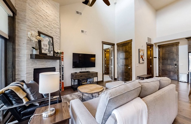 Stylish New-Build Condo | 2 Suites, Pool & Hot Tub | Walk to Cabriolet Lift