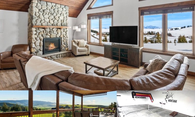 Bozeman House | Big Elk Haus - 5Ksqft Home, Hot Tub, AC, Sleeps 14, 360 Views, PickleBall
