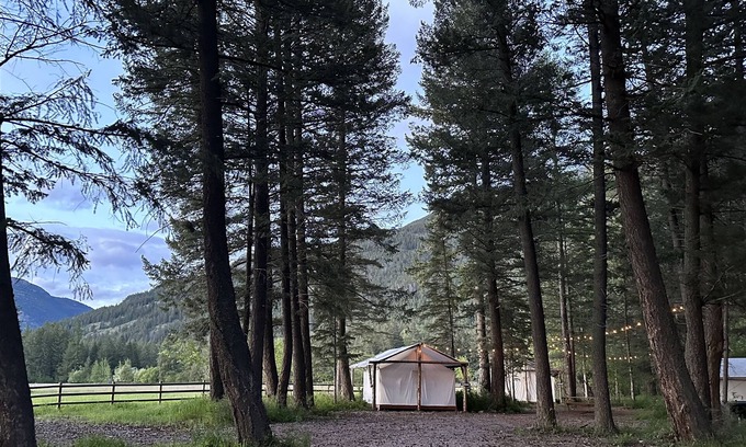 Columbia Falls Cabin | Patriot Tent at Columbia Mountain Ranch near Glacier National Park