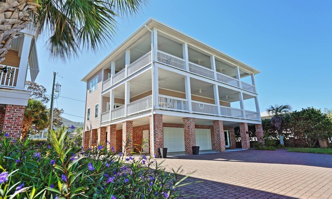 Tybee Island House | The Ultimate In Beach Living! Ocean View, Steps to Beach, Sleeps 8. Elevator!