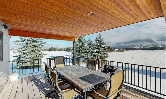 Columbia Falls House | Three-Level Mountain View Home with Gourmet Kitchen & Game Room on 5 acres
