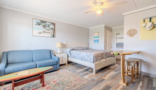 Single Room, 1 King Bed with Sofa bed, Kitchen, Courtyard View