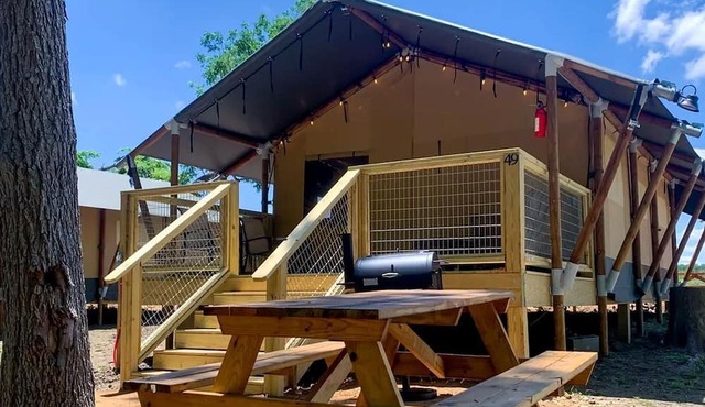 Incredible Safari Tent with River Access and Fire Pit in Staples, Texas